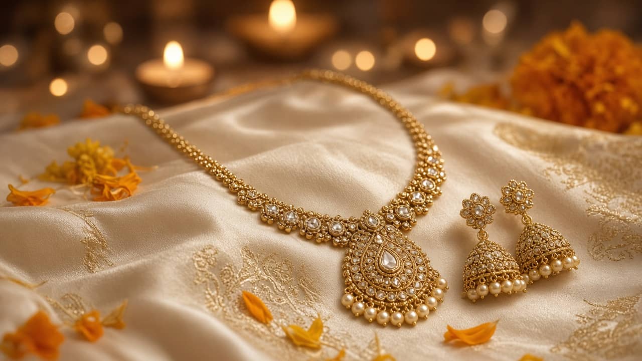 How to Layer Necklaces for Diwali Party Looks