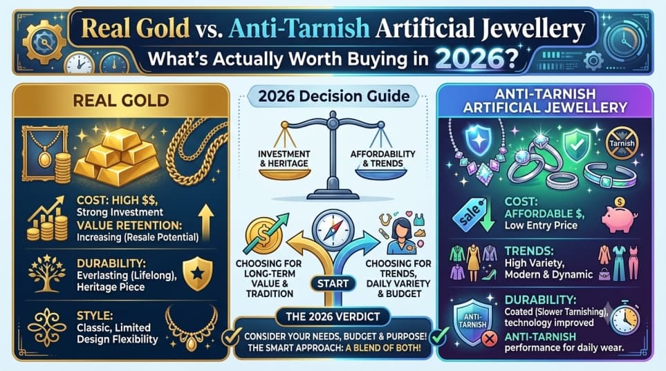 Real Gold vs Anti-Tarnish Jewellery: What’s Worth Buying?